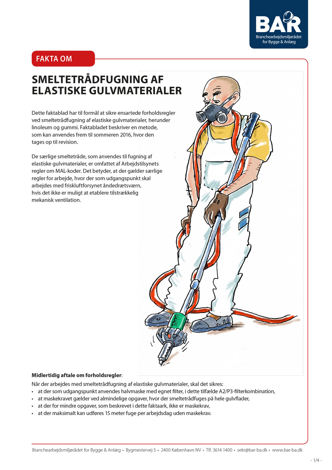 Forhåndsvisning af produktet Faktablad om smeltetrådfugning af elastiske gulvmaterialer