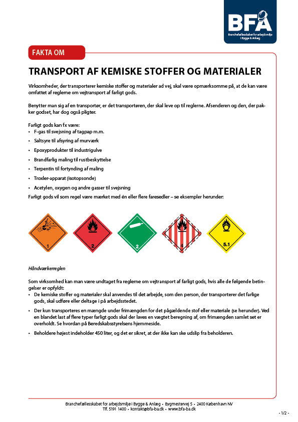 Forhåndsvisning af produktet Transport af kemiske stoffer og materialer