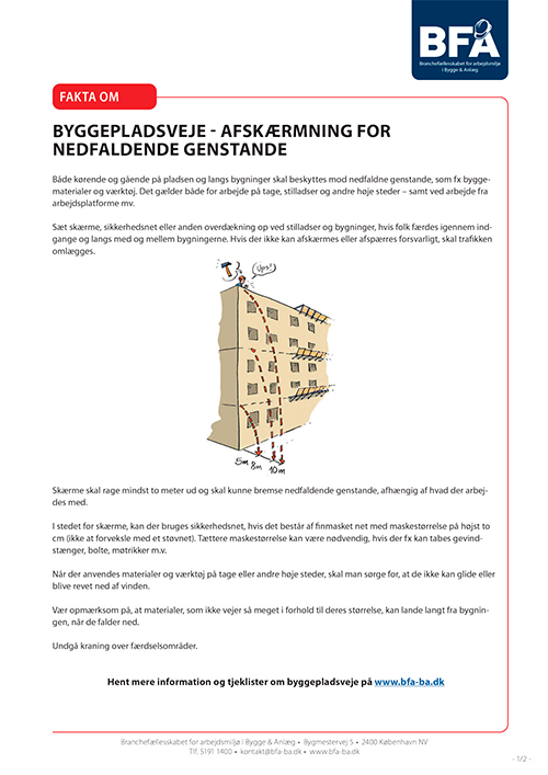 Forhåndsvisning af produktet Byggepladsveje – afskærmning for nedfaldende genstande